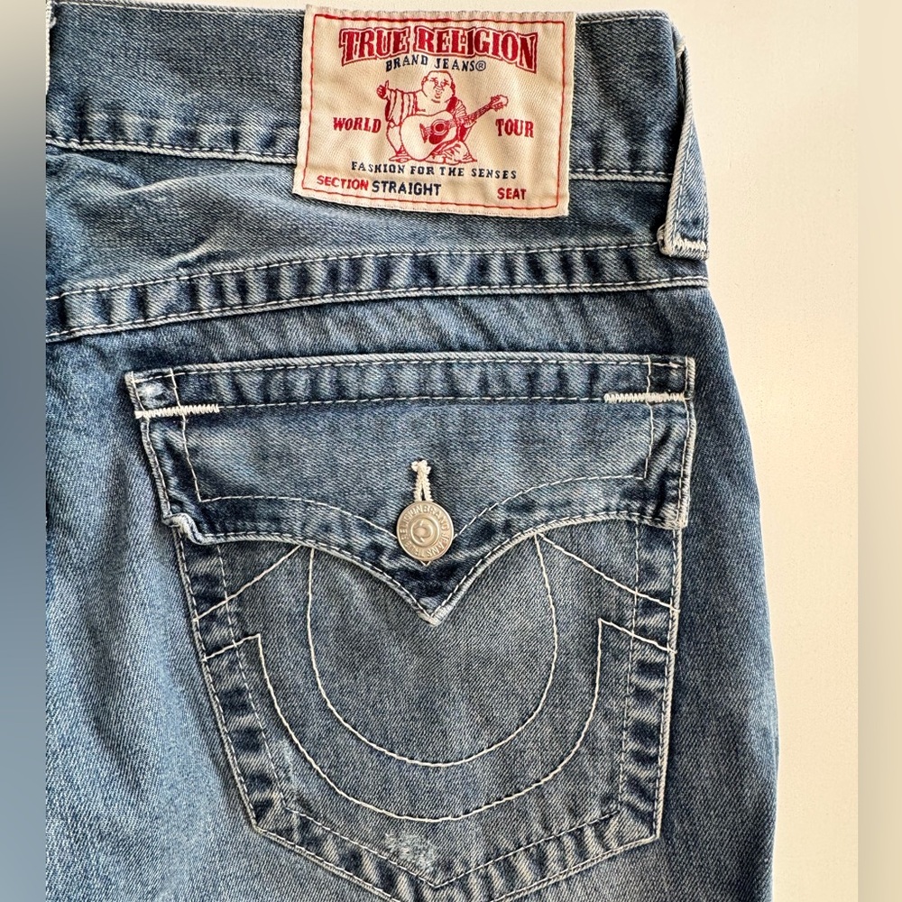 Men’s True Religion basic Straight WFLPS Natural Casual Premium Jeans - Picture 4 of 7